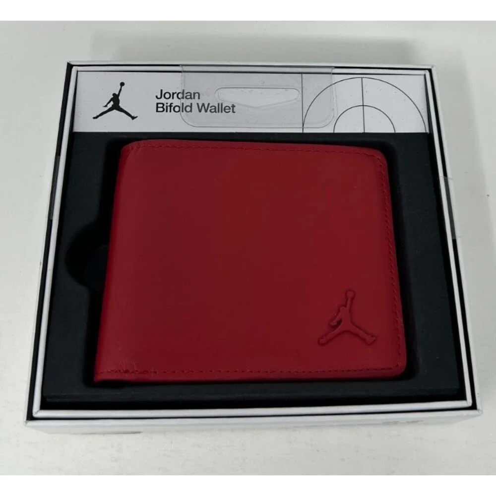 Nike Jordan Jumpman Ingot Bifold Wallet Gym Red Leather MA0819-R78 Mens New